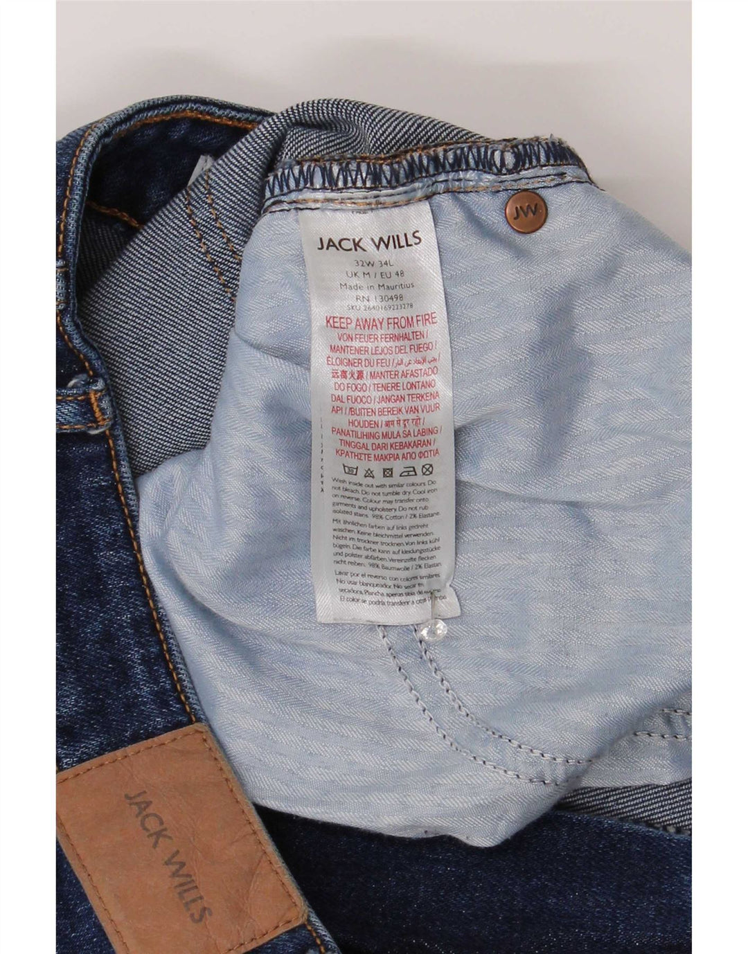 Jack Wills Herren Slim Jeans W32 L30 Blaue Baumwolle