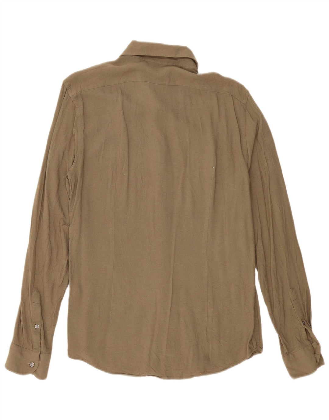 Reiss Herren-Slim-Fit-Hemd, groß, Khaki, Viskose
