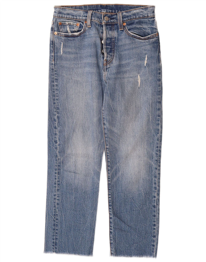 Levi's Damen Distressed Straight Jeans W27 L26 Blaue Baumwolle