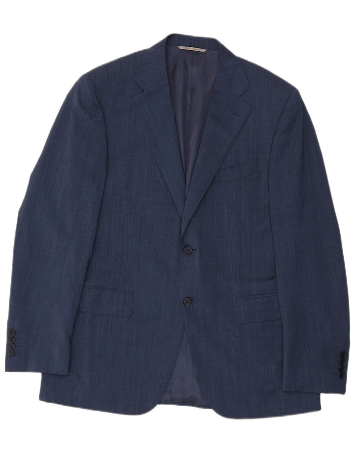 Canali Herren-Anzug mit 2 Knöpfen, 2-teilig, IT 50, Größe L, W34, L30, marineblaue Wolle