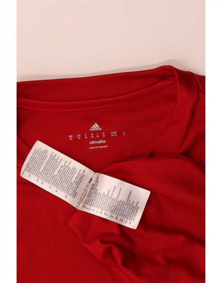 Adidas Herren Climalite T-Shirt Top Mittelrotes Polyester