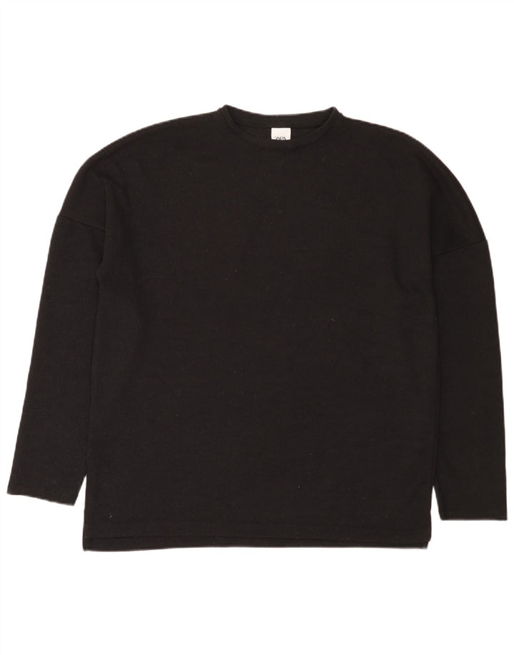 Zara Herren-Pullover mit Rundhalsausschnitt, Größe S, Schwarz