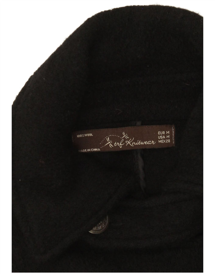 Zara Damen Trafaluc Pea Coat UK 12 Mittelschwarze Wolle