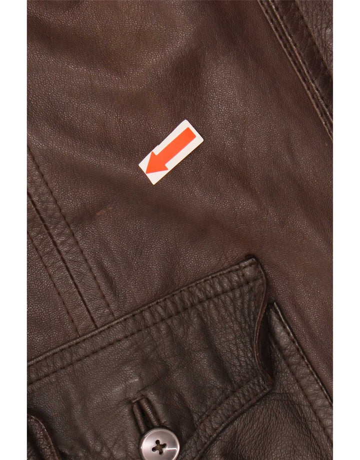 Golden Leaf Herren Lederjacke UK 38 Mittelbraun