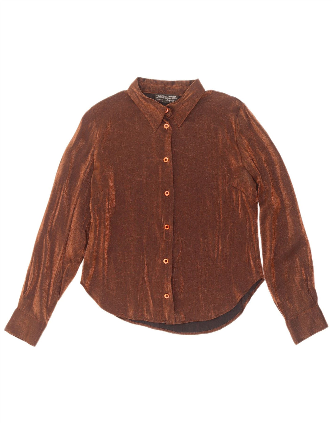 Passport Damen Hemdbluse UK 10 Small Braune Viskose