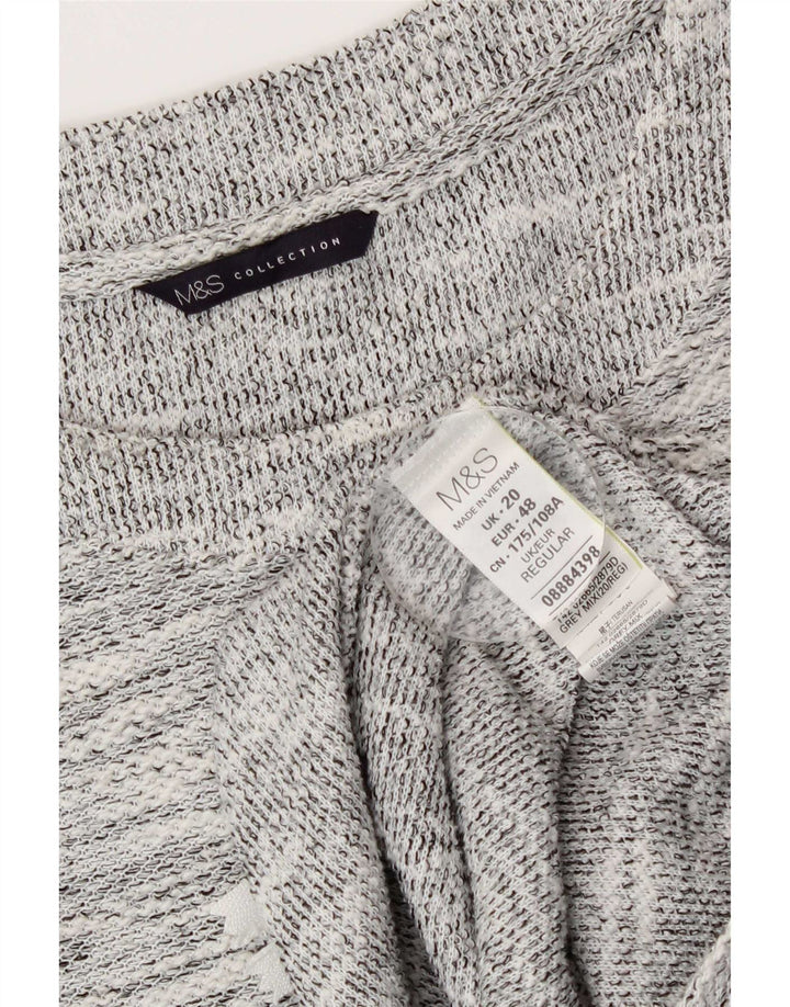 Marks & Spencer Damen Etuikleid mit 3/4-Ärmeln, UK 20 2XL, Grau meliert