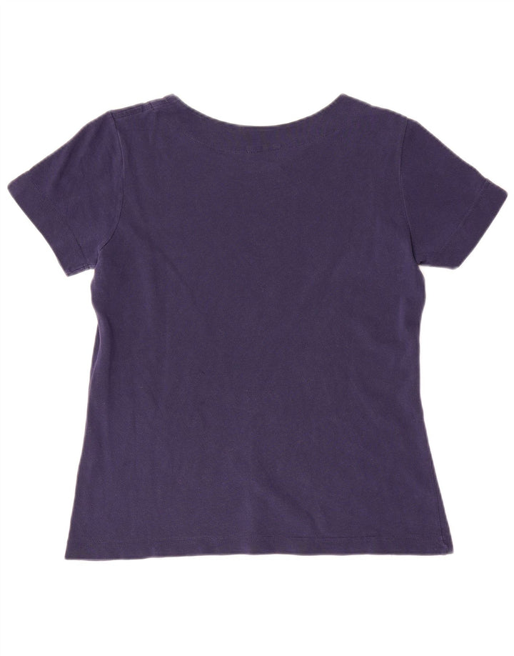 LACOSTE Damen T-Shirt Top Größe 38 Medium Marineblau Baumwolle