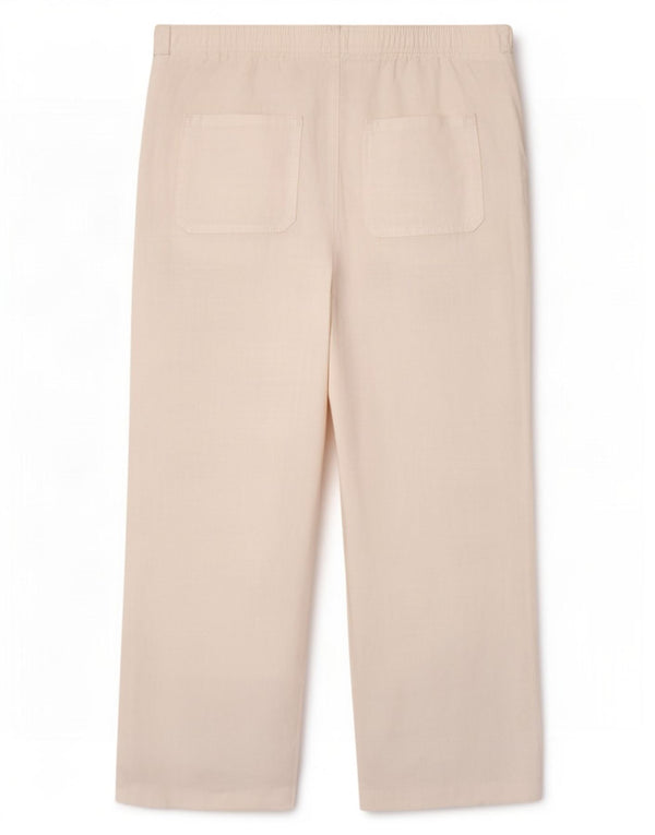 Marks & Spencer Damen-Chinohose mit weitem Bein, UK 18, XL W38 L27, weißes Leinen