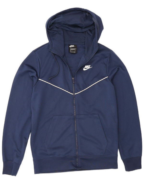 Nike Herren-Kapuzenpullover mit Reißverschluss, Standard-Passform, Größe S, Marineblau, Polyester, Sport