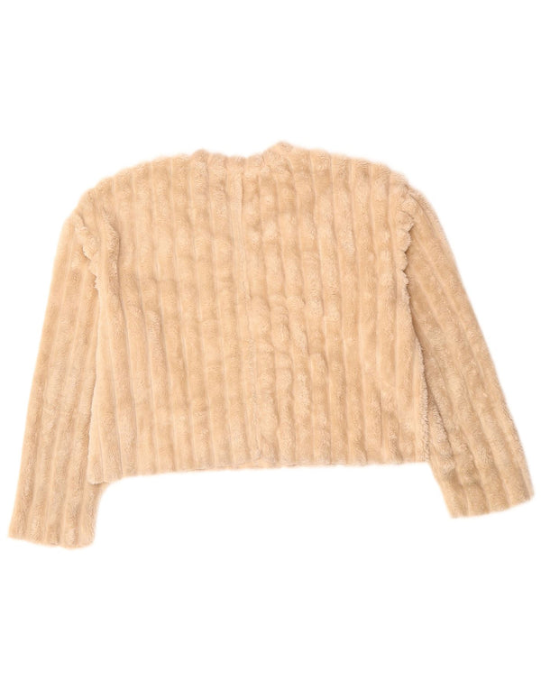 ZARA Damen Übergroßer Fleecepullover UK 10 Small Beige