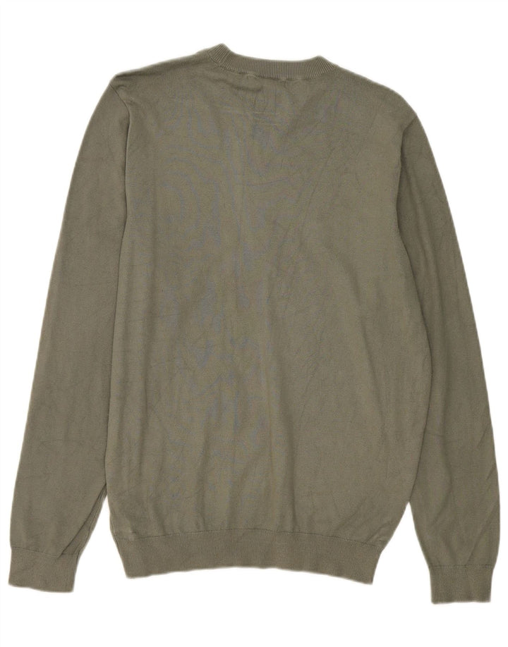 Zara Herren-Pullover mit Rundhalsausschnitt, Größe S, Khaki