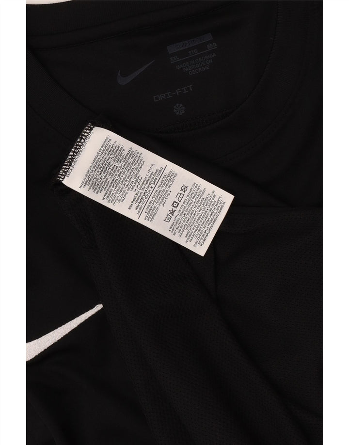 Nike Herren Dri Fit Slim Fit T-Shirt Top 2XL Schwarz Polyester