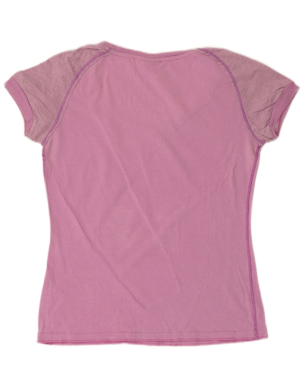 Champion Damen Grafik-T-Shirt-Oberteil UK 12 Mittelrosa