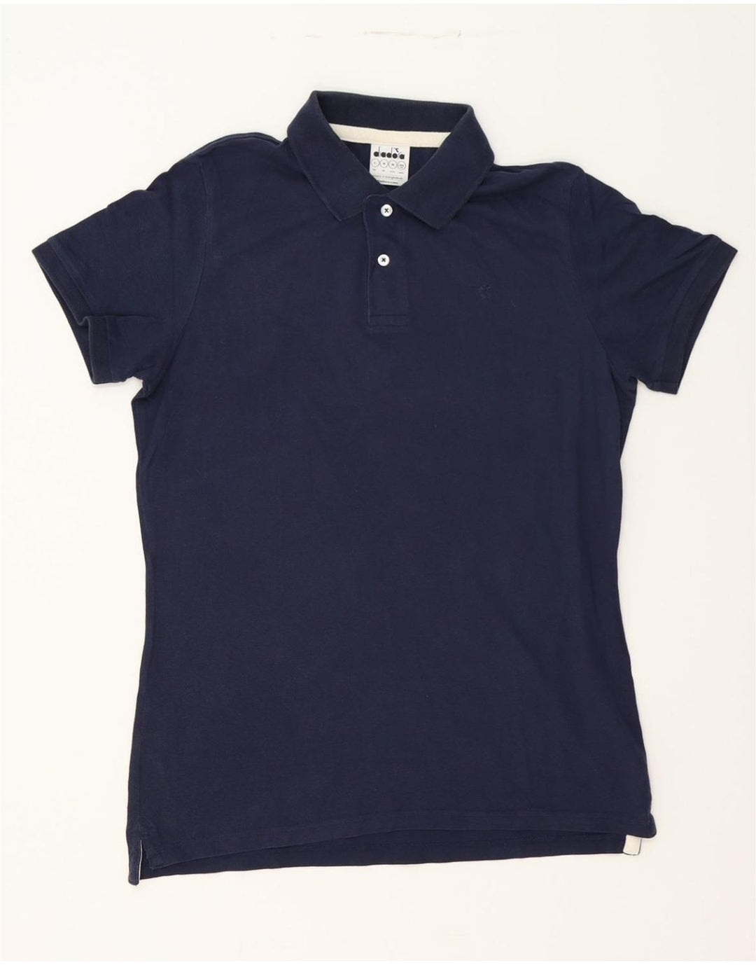 DIADORA Mens Polo Shirt Medium Navy Blue Cotton Vintage Diadora and Second-Hand Diadora from Messina Hembry 