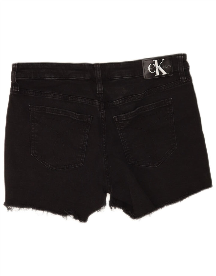 Calvin Klein Damen Jeansshorts W28 Mittelschwarze Baumwolle