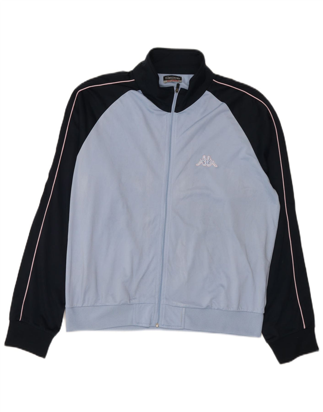 Kappa Damen-Trainingsanzug-Top-Jacke 2XL Blaues Colourblock-Polyester