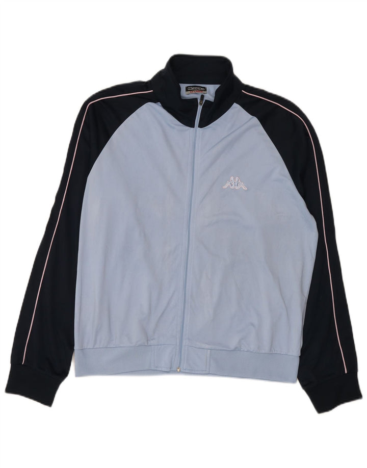Kappa Damen-Trainingsanzug-Top-Jacke 2XL Blaues Colourblock-Polyester