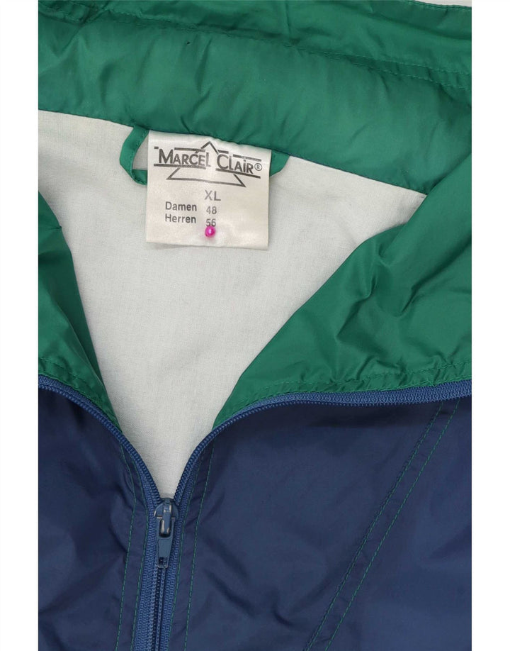 Marcel Clair Herren-Regenjacke mit lockerer Passform, UK 42, XL, Marineblau, Farbblock