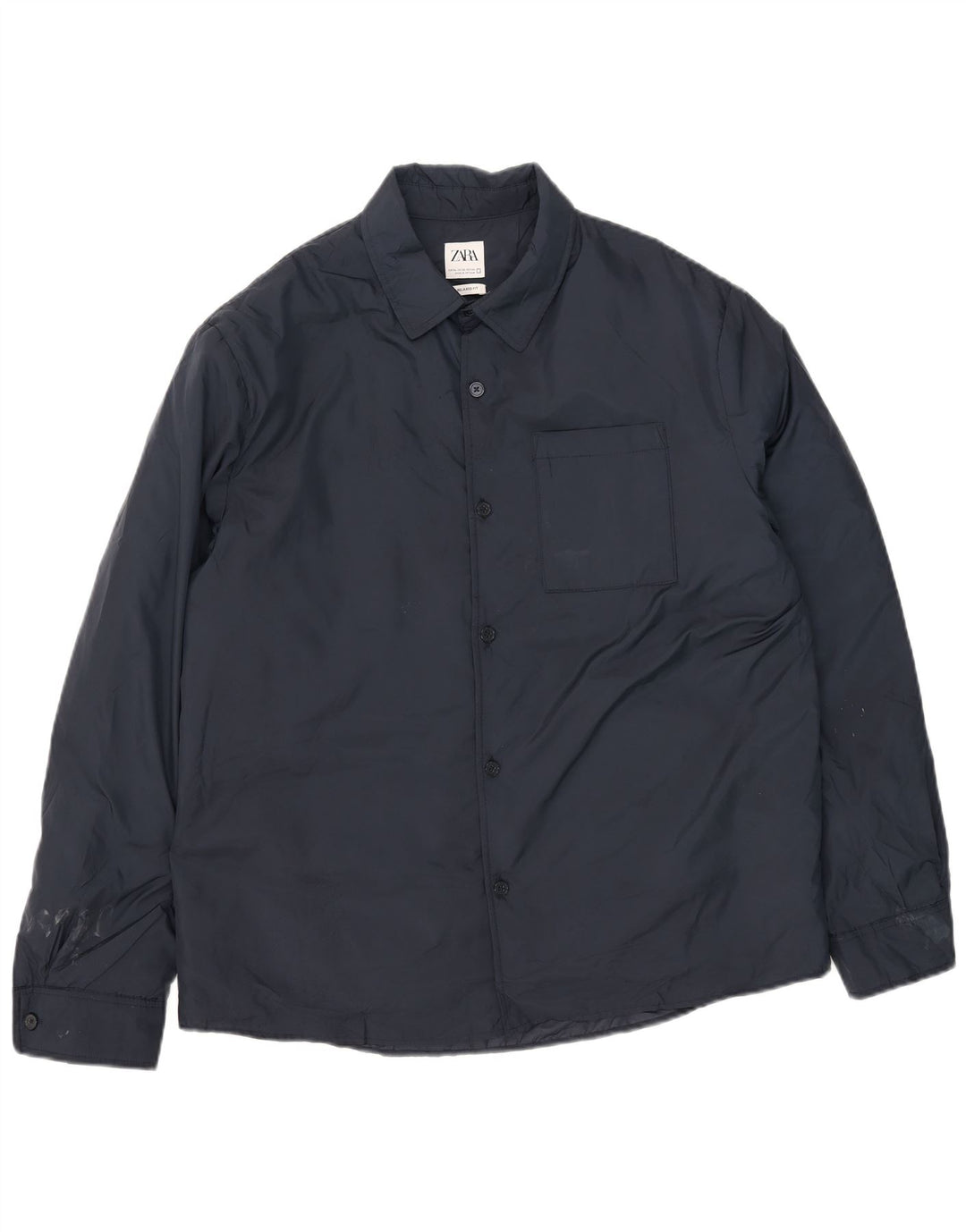 Zara Herren Windjacke UK 42 XL Marineblau Polyester