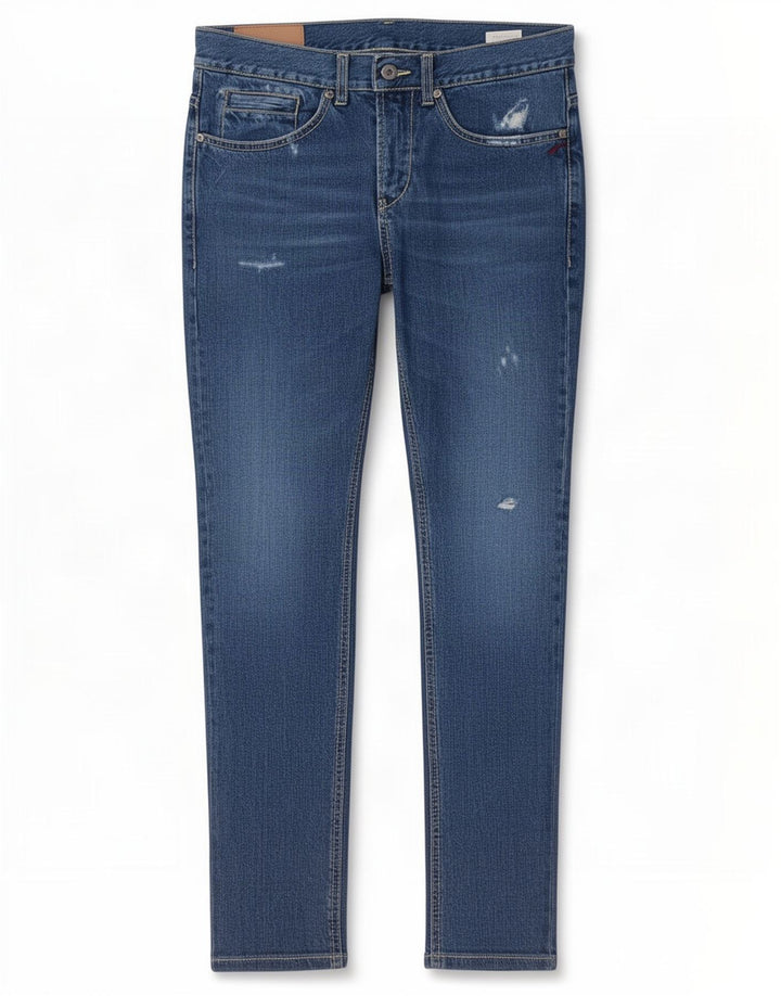 Dondup Damen Distressed Slim Jeans W31 L29 Blaue Baumwolle