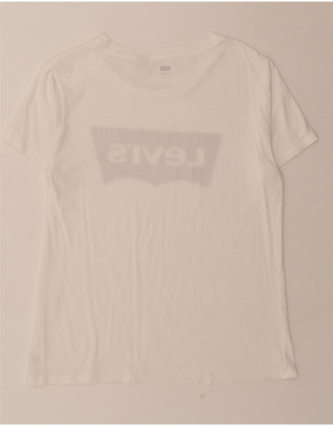 LEVI'S Womens Graphic T-Shirt Top UK 14 Medium White Vintage Levi's and Second-Hand Levi's from Messina Hembry 