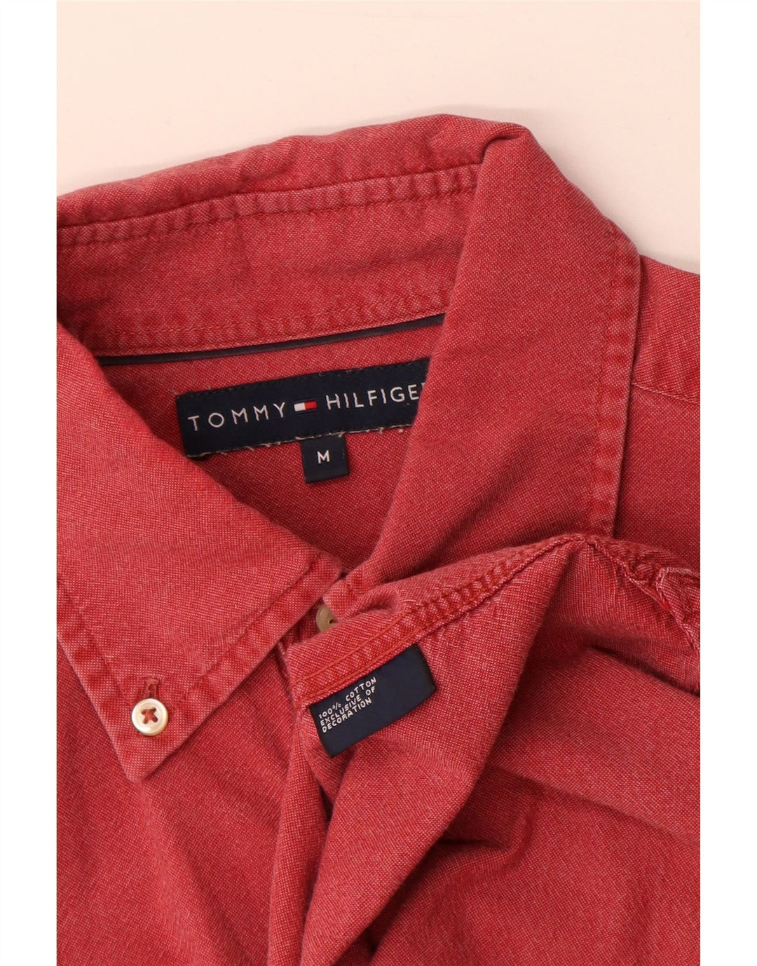 Tommy Hilfiger Herrenhemd mittelrote Baumwolle