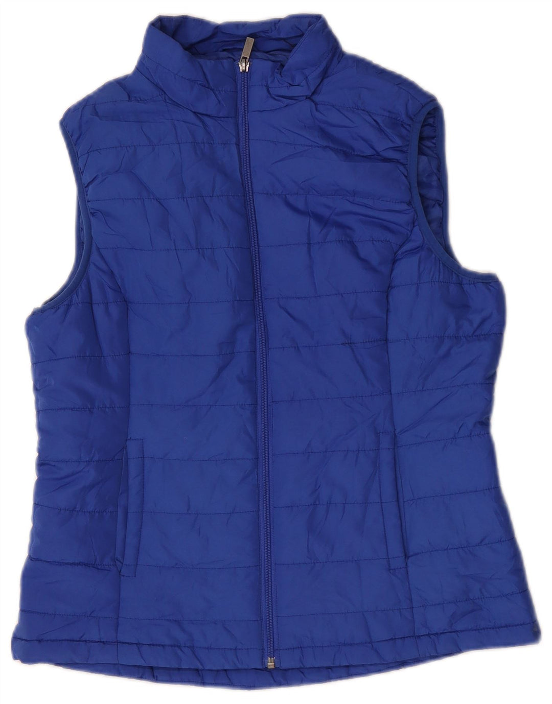 Marks & Spencer Damen Wattierte Weste UK 12 Mittelblaues Polyester