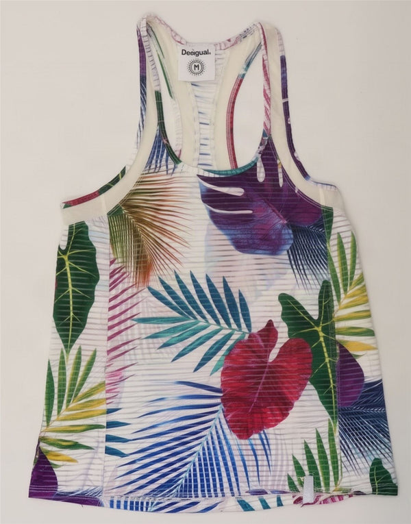 Desigual Womens Graphic Vest Top UK 12 Medium Mehrfarbig Blumen