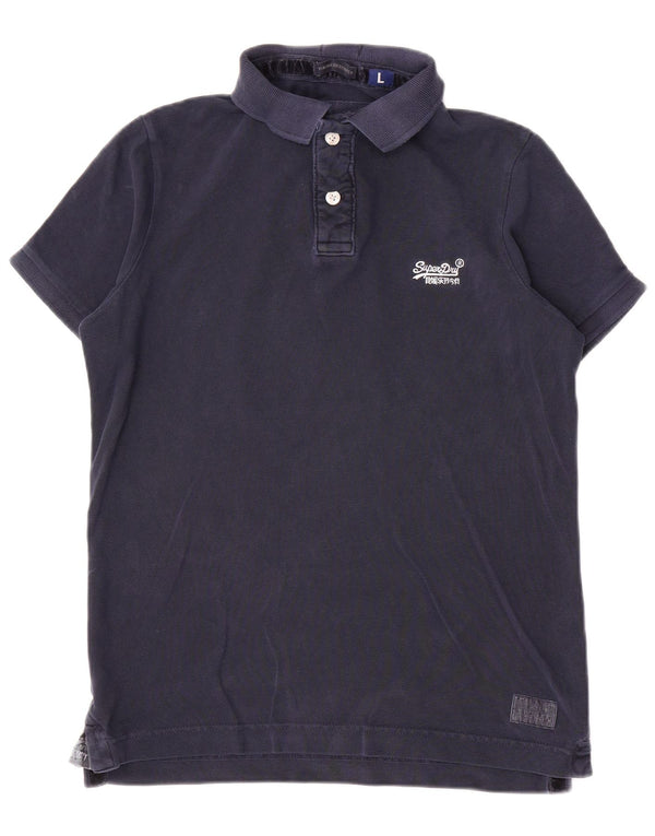 Superdry Herren-Poloshirt, große marineblaue Baumwolle