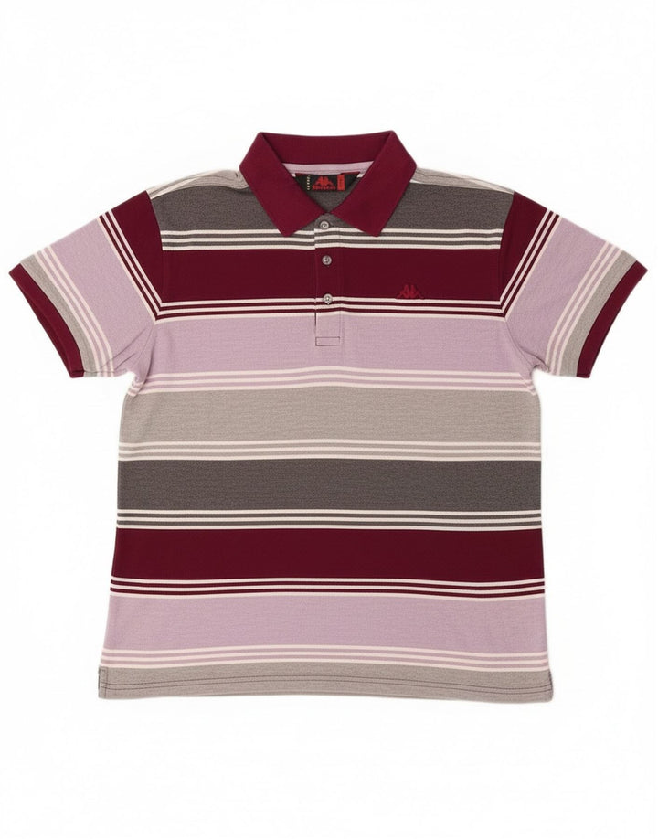 Kappa Herren-Poloshirt, groß, mehrfarbig, gestreift, Baumwolle