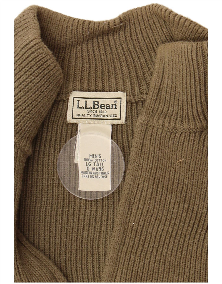 L.L.Bean Herren-Pullover mit Reißverschluss am Hals, große Khaki-Baumwolle
