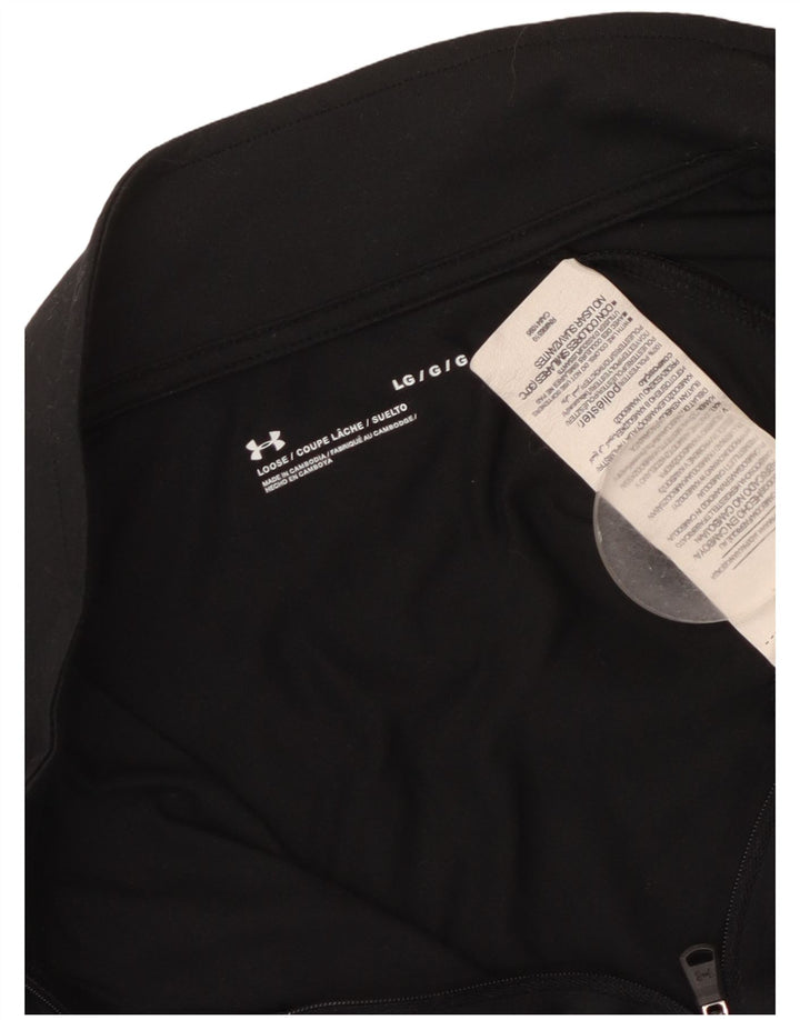 Under Armour Herren-Pullover-Trainingsanzugoberteil mit Reißverschluss und Halsausschnitt, groß, aus schwarzem Polyester