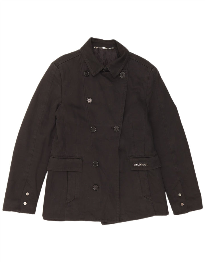 Bikkembergs Damen Zweireihige Blazerjacke IT 50 XL Schwarz Baumwolle