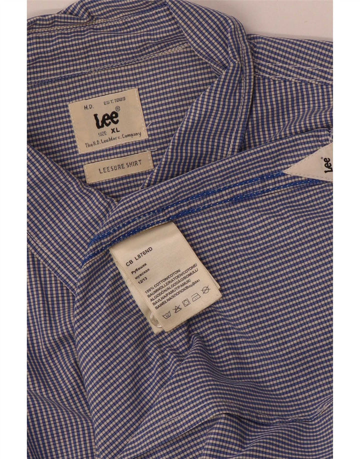 Lee Herrenhemd XL, blau kariert, Baumwolle
