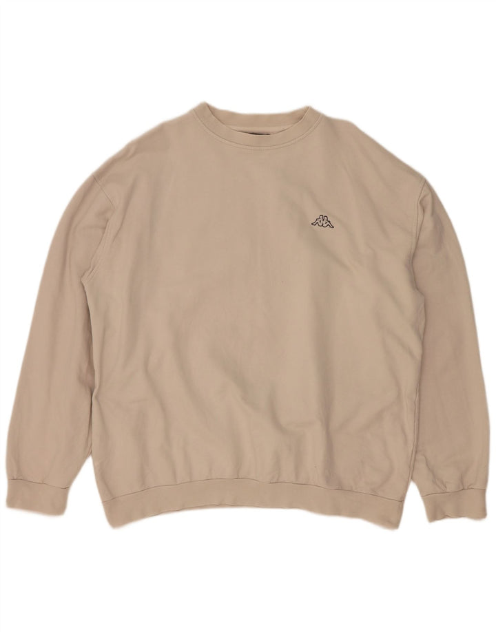 Kappa Herren Sweatshirt Pullover 2XL Beige Baumwolle