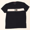 TOMMY HILFIGER Mens Graphic T-Shirt Top Medium Black Colourblock Cotton Vintage Tommy Hilfiger and Second-Hand Tommy Hilfiger from Messina Hembry 