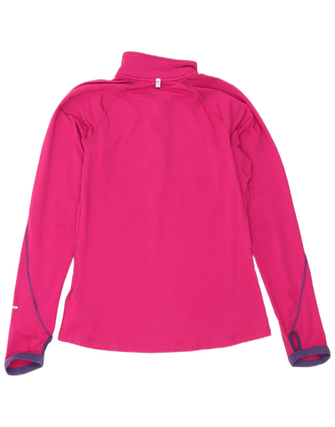 Nike Womens Dri Fit Zip Neck Pullover Trainingsanzug Top UK 10 Small Pink