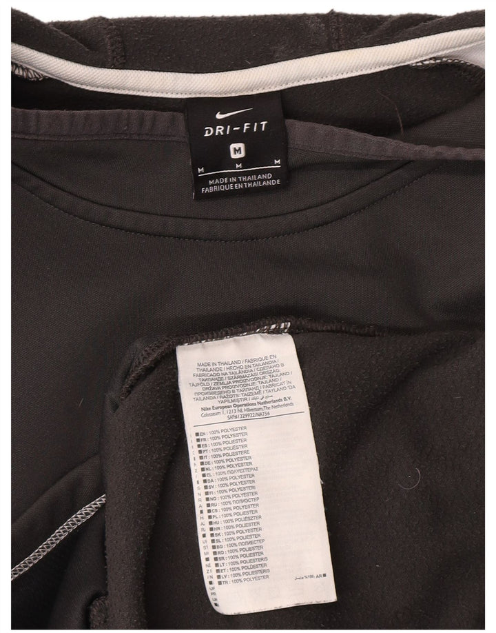 NIKE Mens Dri Fit Hoodie Jumper Medium Grey Colourblock Polyester
