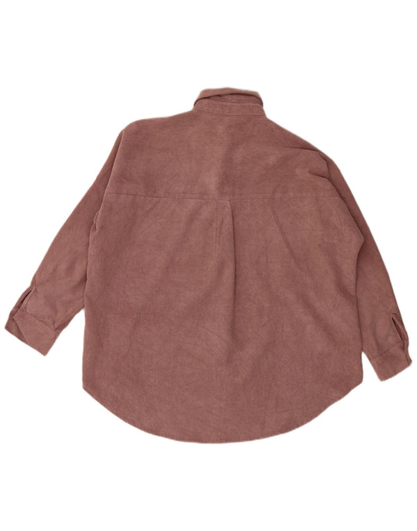 Zara Mens Corduroy Loose Fit Shirt Medium Pink Polyester