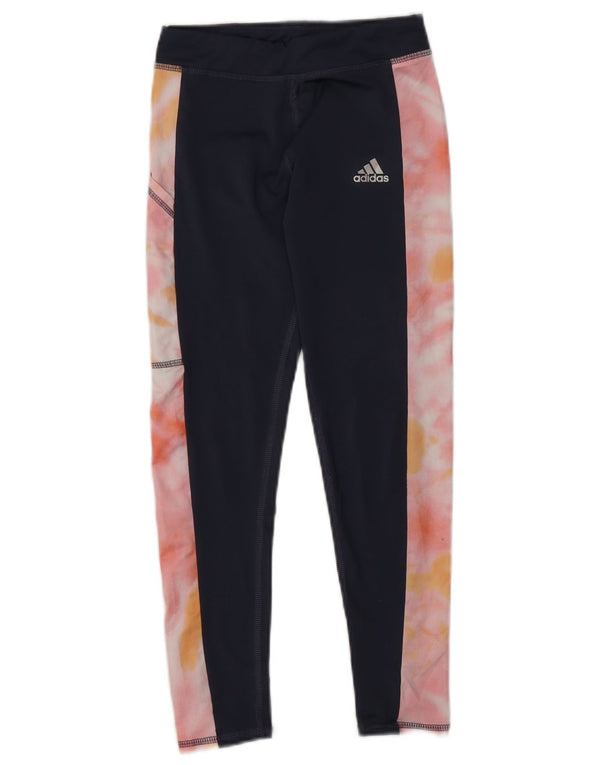 Adidas Aeroready-Leggings für Mädchen, 7–8 Jahre, Größe S, Marineblau, Batik-Polyester