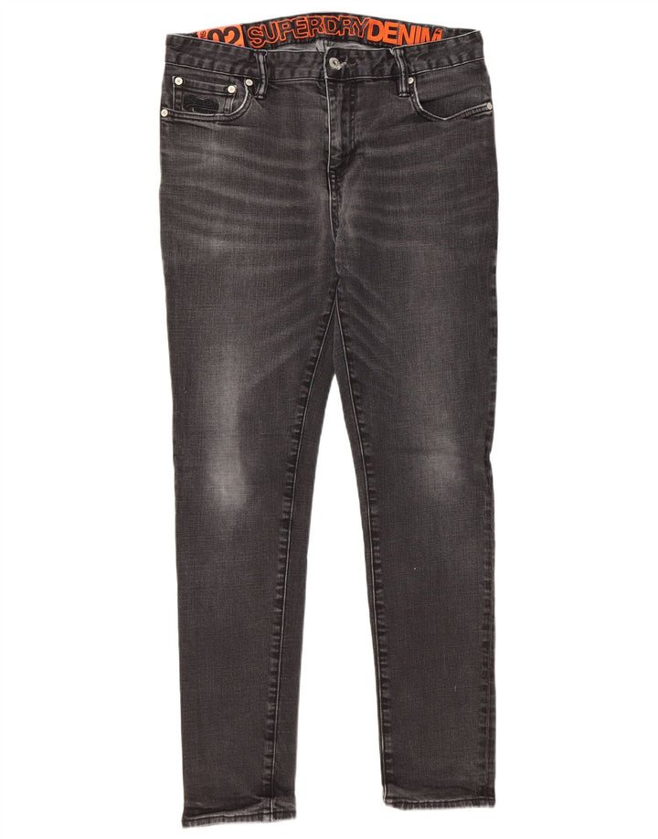 Superdry Herren Skinny Jeans W34 L29 Graue Baumwolle