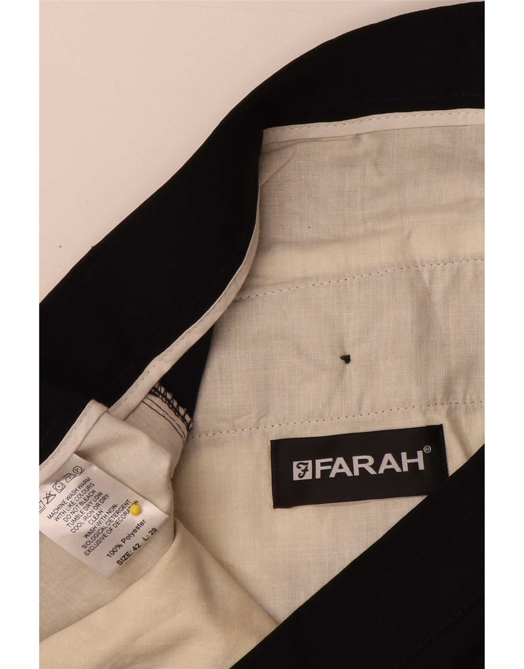Farah Herren-Freizeithose, gerade, W42, L29, Schwarz, Polyester