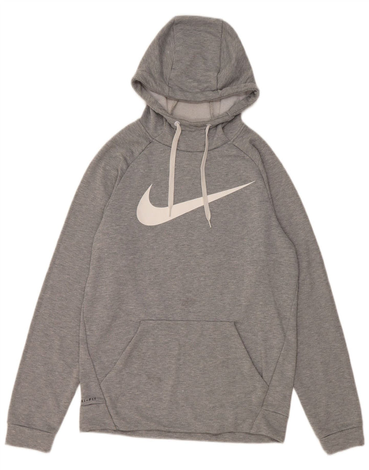 Nike Herren Dri Fit Graphic Kapuzenpullover, klein, grau geflecktes Polyester