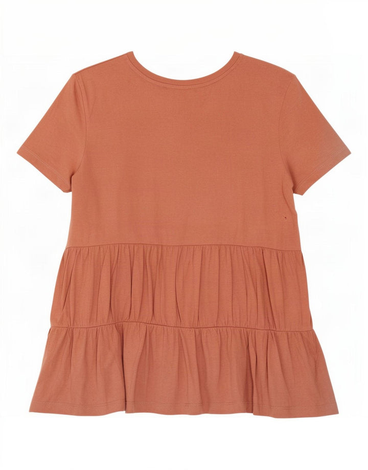 Zara Damen Kurzarmblusenoberteil UK 10 Small Braun
