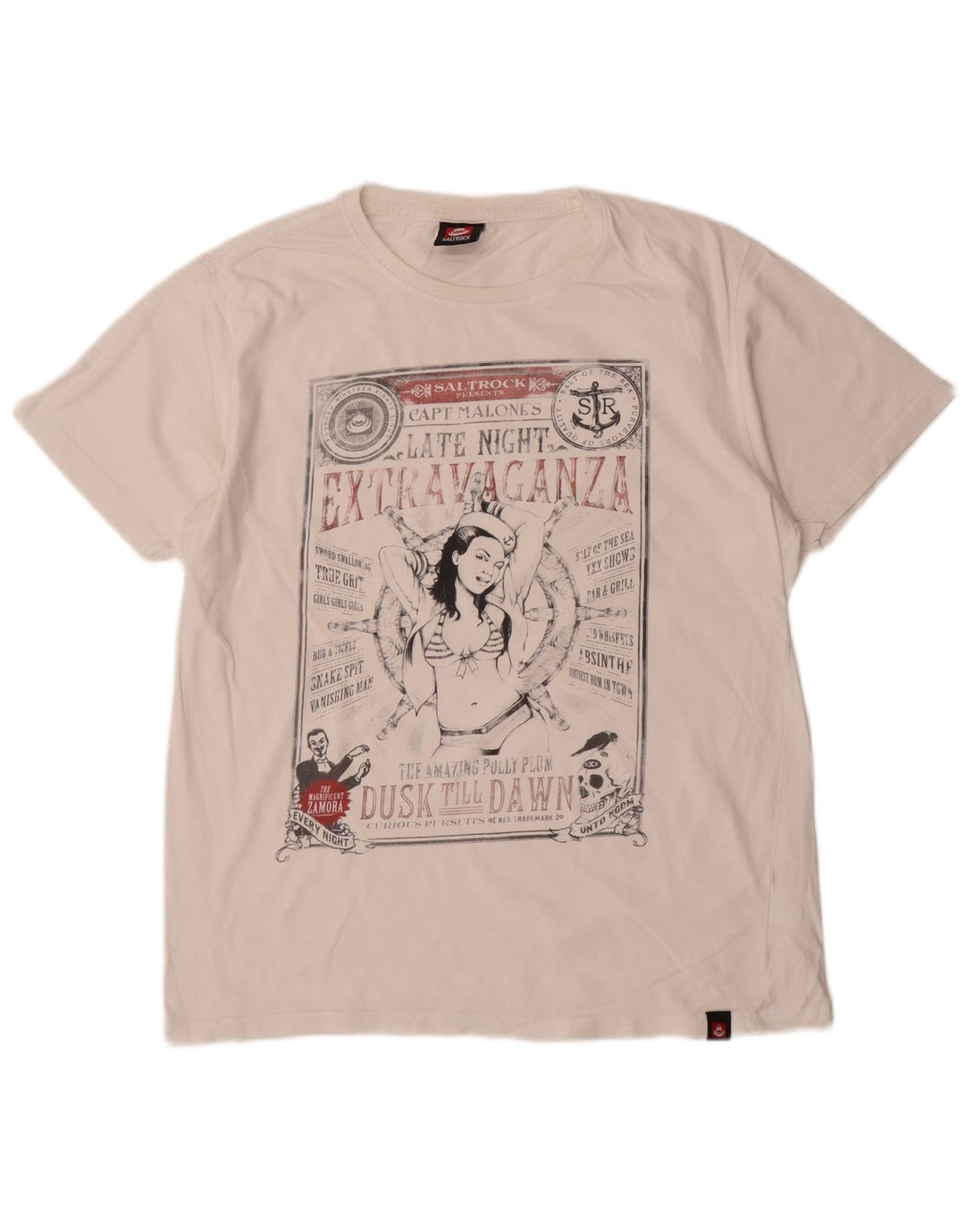 Saltrock Herren Grafik-T-Shirt-Oberteil Mittelweiß