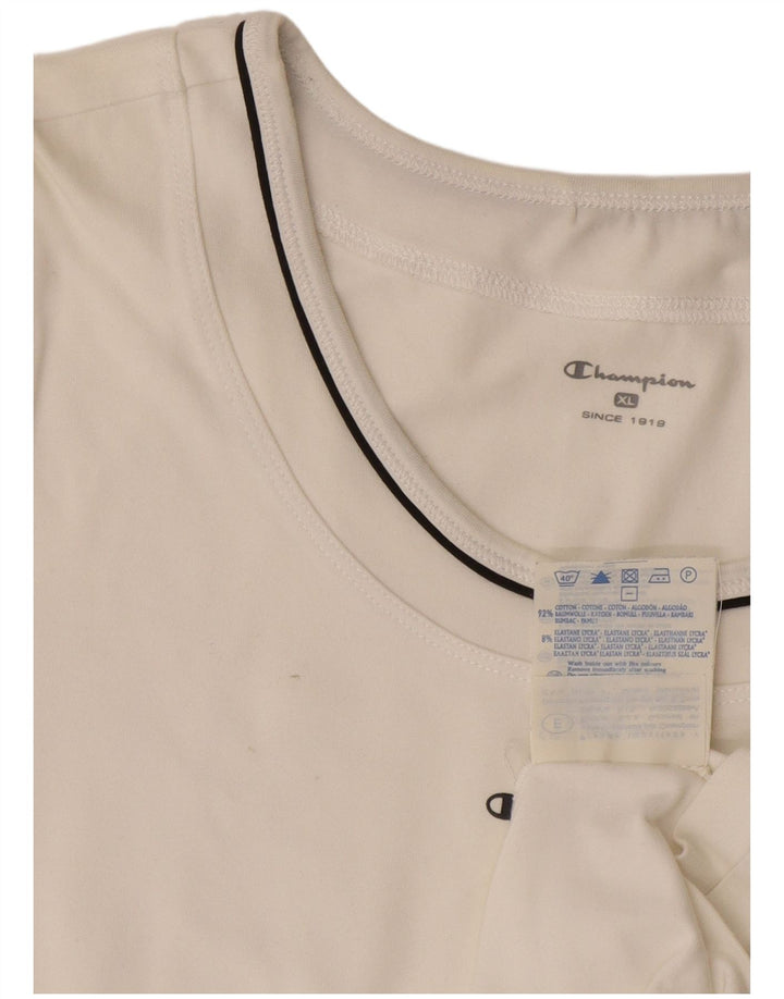 Champion Damen T-Shirt Top UK 18 XL Weiße Baumwolle