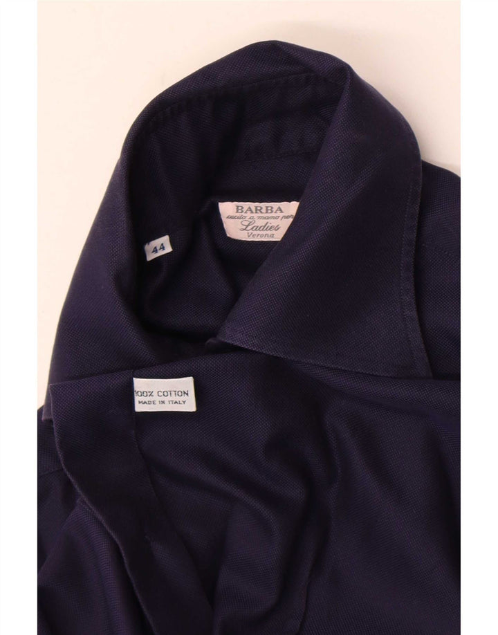 Barba Damen-Hemd IT 44 Medium Marineblau aus Baumwolle