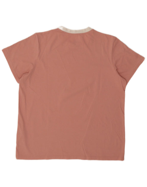 Adidas Damen T-Shirt Top UK 16/18 Large Rosa Baumwolle