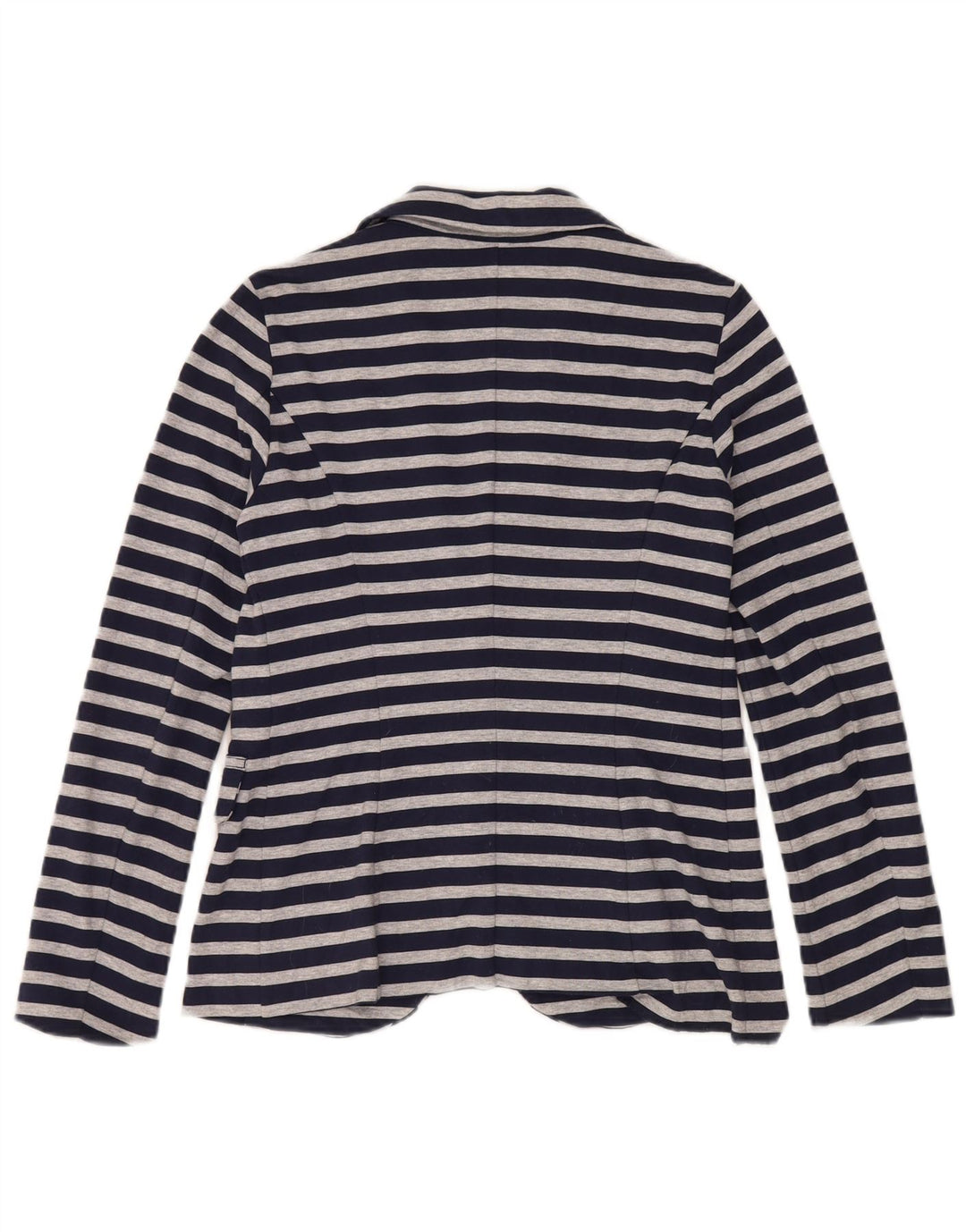 Benetton Damen-Blazer mit 1 Knopf, Gr. 10, Größe S, Marineblau, gestreift