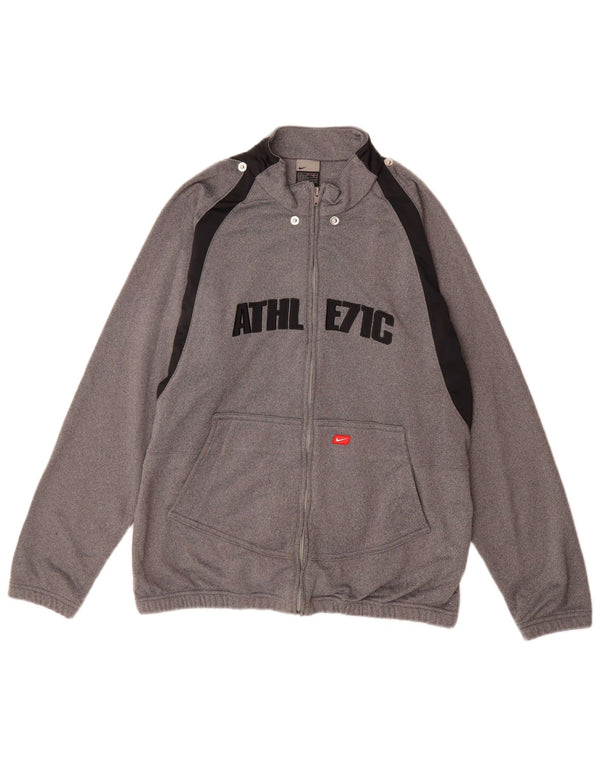 NIKE Jungen-Trainingsanzugoberteil mit Grafik, 13–14 Jahre, XL, Grau, Farbblock